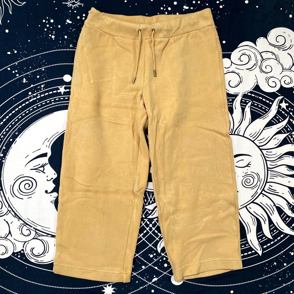 Tommy Bahama Capri Pant Women's M Brown Cotton Drawstring Resortwear Stretch